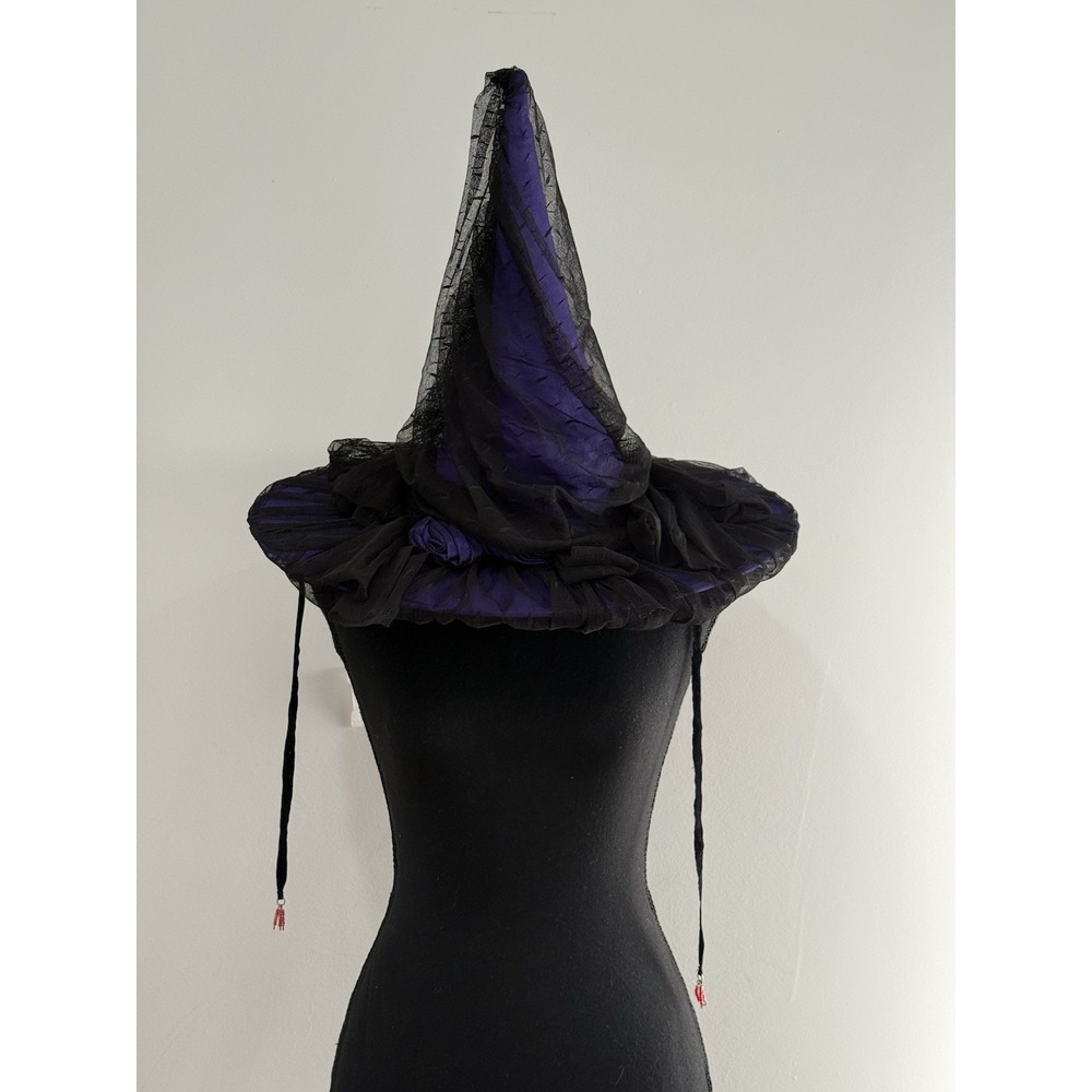 DanDee Purple & Black Witch Hat Lace With Bow
